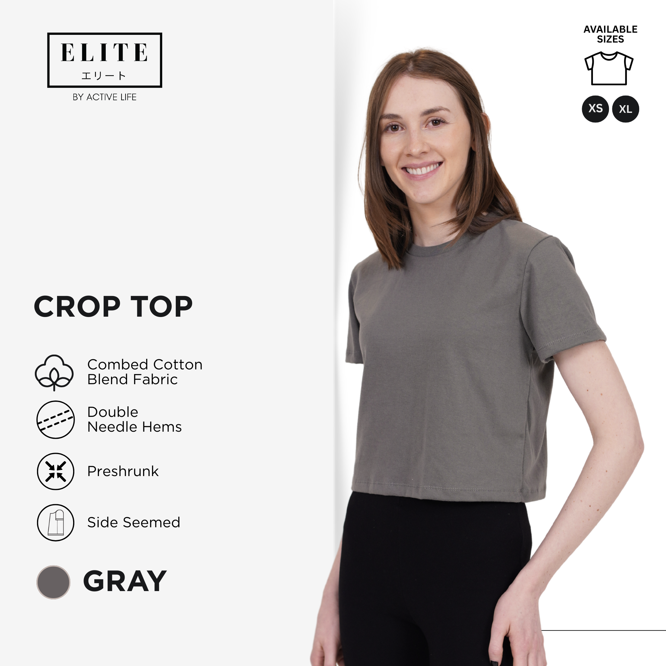 Elite Crop Top Shirt for Women | Combed Cotton Blend | XS to XL | 12 Colors | Basic Fashion Style | Premium Fabric | Comfortable and Trendy Minimalist Basic Fashion Top