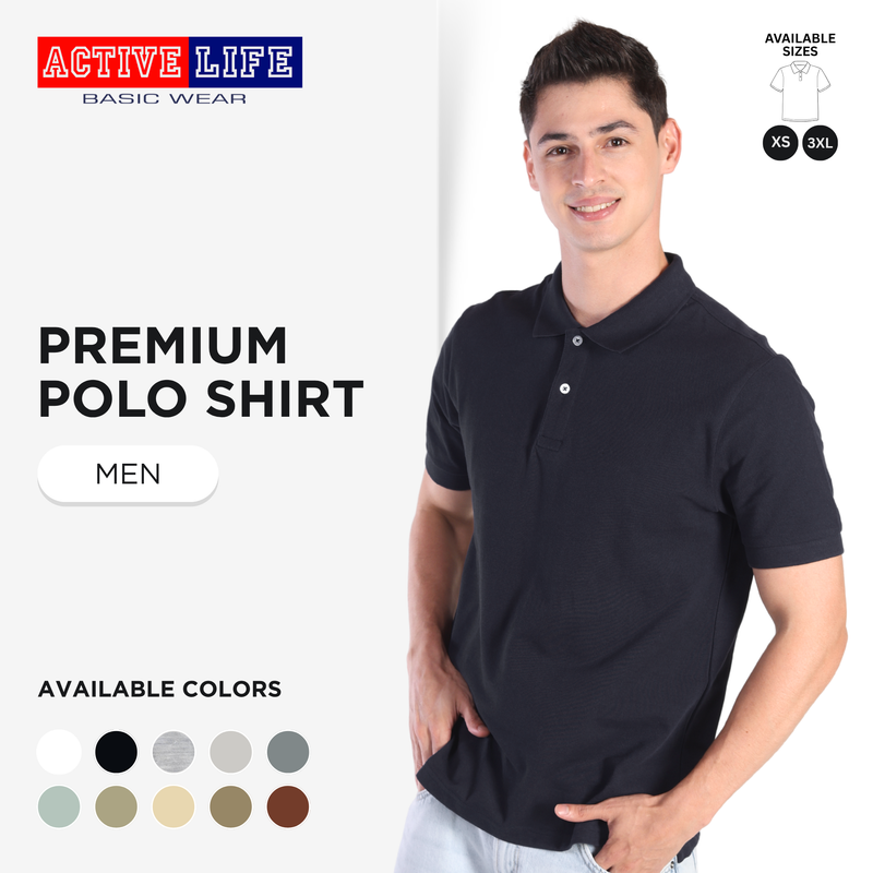 Active Life Men's Honeycomb Polo Shirt (White, Gray, Brown Series)