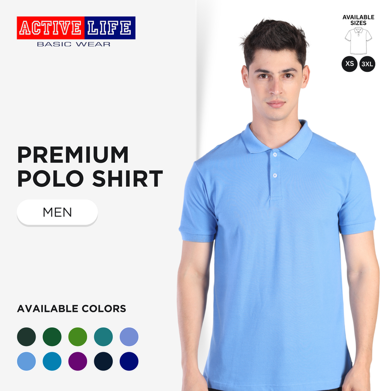 Active Life Men's Honeycomb Polo Shirt (Green and Blue Series)