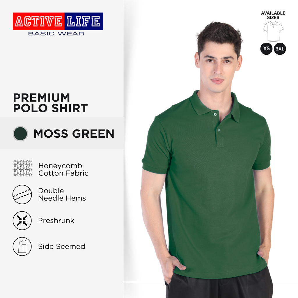 Active Life Men's Honeycomb Polo Shirt (Green and Blue Series)
