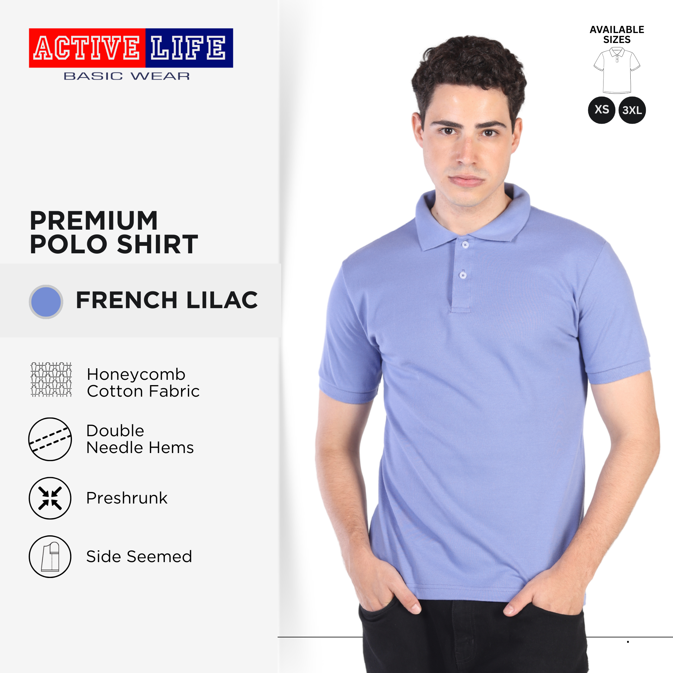 Active Life Unisex Regular Fit Honeycomb Polo Shirt Green Blue Series