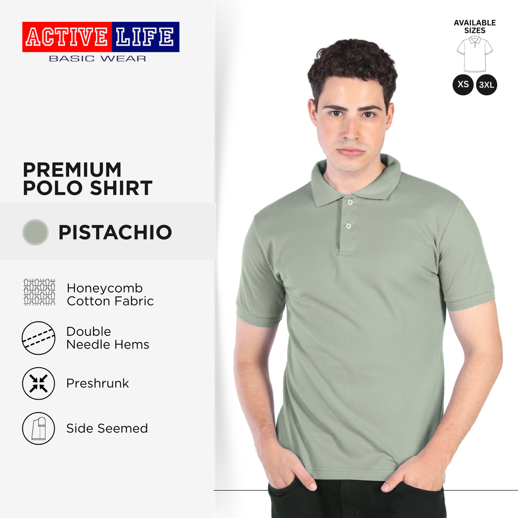 Active Life Unisex Regular Fit Honeycomb Polo Shirt White Gray Brown Series