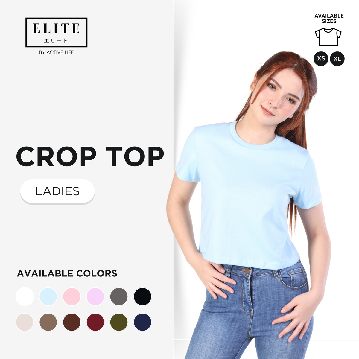 Elite Crop Top Shirt for Women | Combed Cotton Blend | XS to XL | 12 Colors | Basic Fashion Style | Premium Fabric | Comfortable and Trendy Minimalist Basic Fashion Top