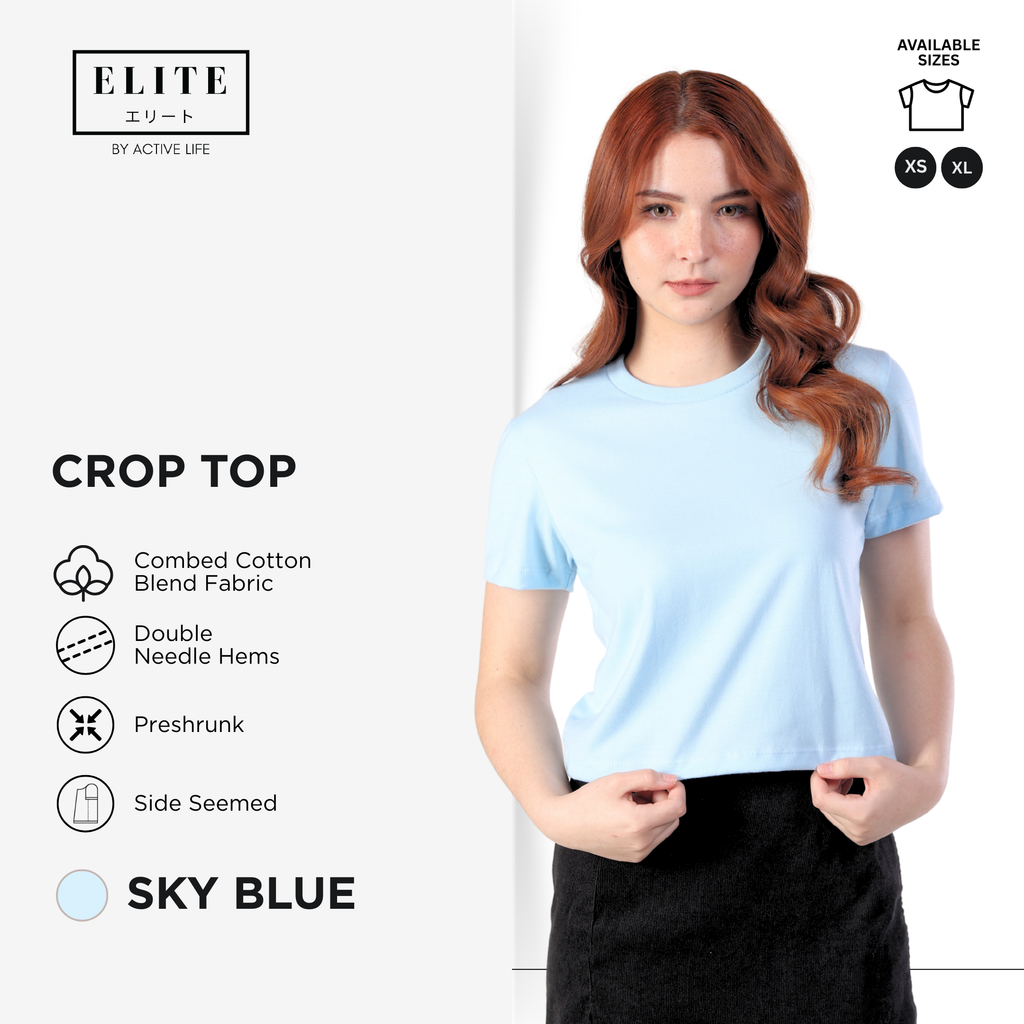 Elite Crop Top Shirt for Women | Combed Cotton Blend | XS to XL | 12 Colors | Basic Fashion Style | Premium Fabric | Comfortable and Trendy Minimalist Basic Fashion Top