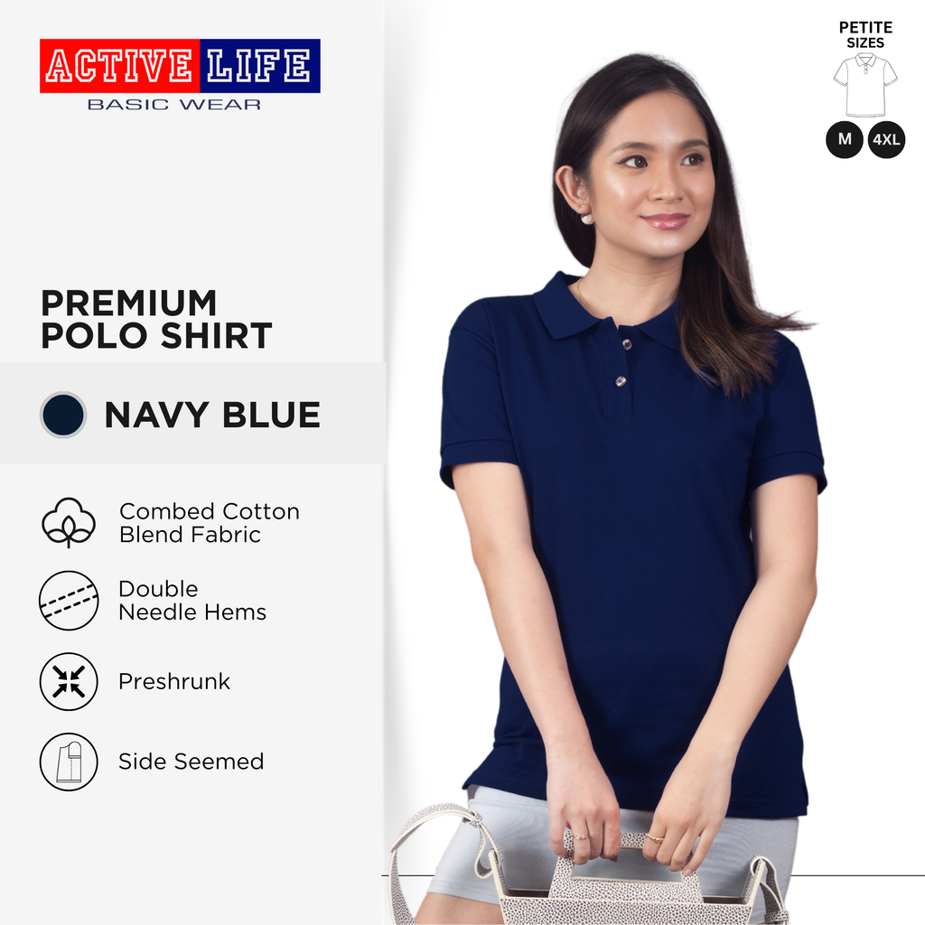 Active Life Premium Ladies Polo Shirt | Premium Cotton Blend | Shades ...